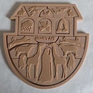 Hand Crafted Noah's Ark Beige Puzzle for Kids
